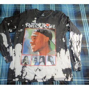 2PAC Poetic Justice Black/White T-Shirt Size Small